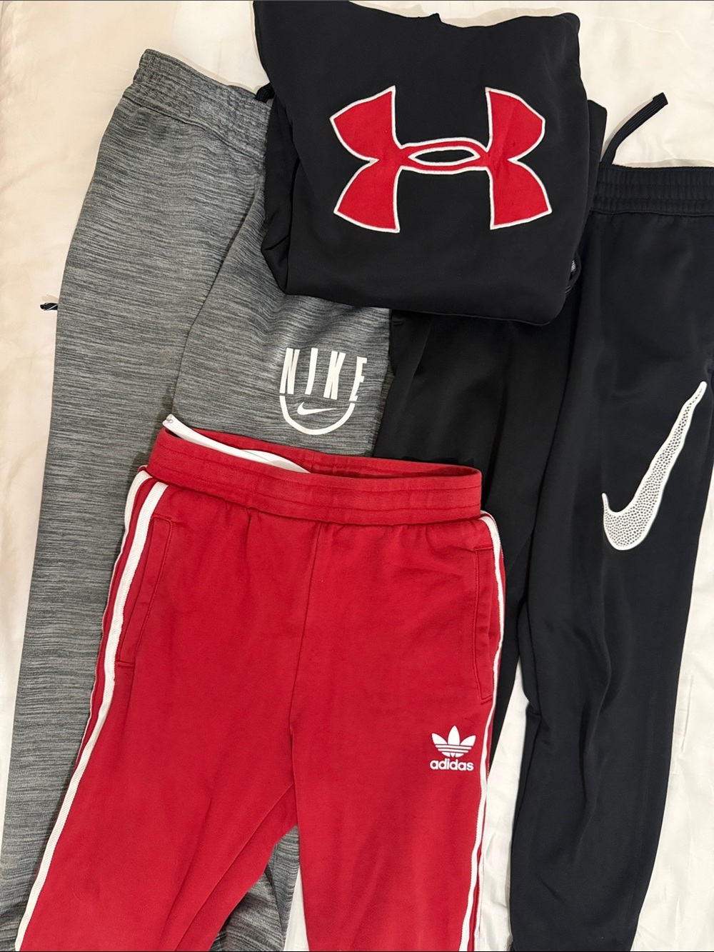 BUNDLE/LOT Nike Black and Gray Kids Joggers with White Swoosh